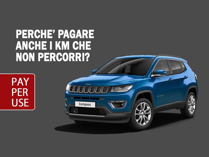 Noleggio lungo termine pay-per-use Jeep Compass 4xe Limited Plug-in hybrid con formula Miles Plus